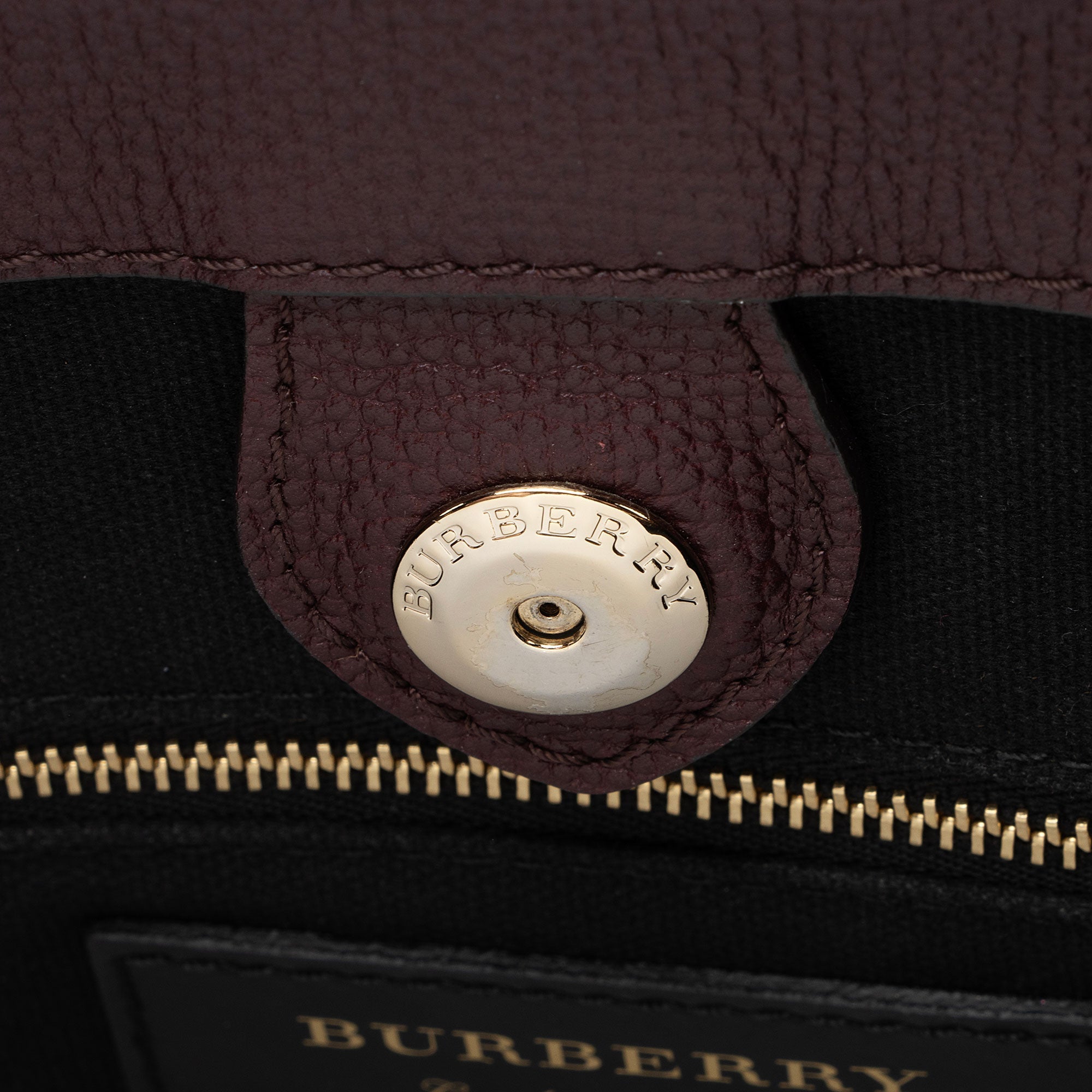Burberry House Check Leather Banner Medium Tote