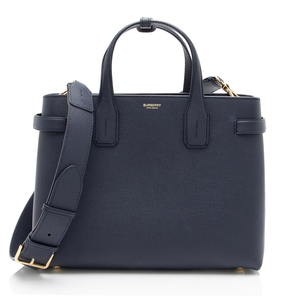 Burberry House Check Leather Banner Medium Tote