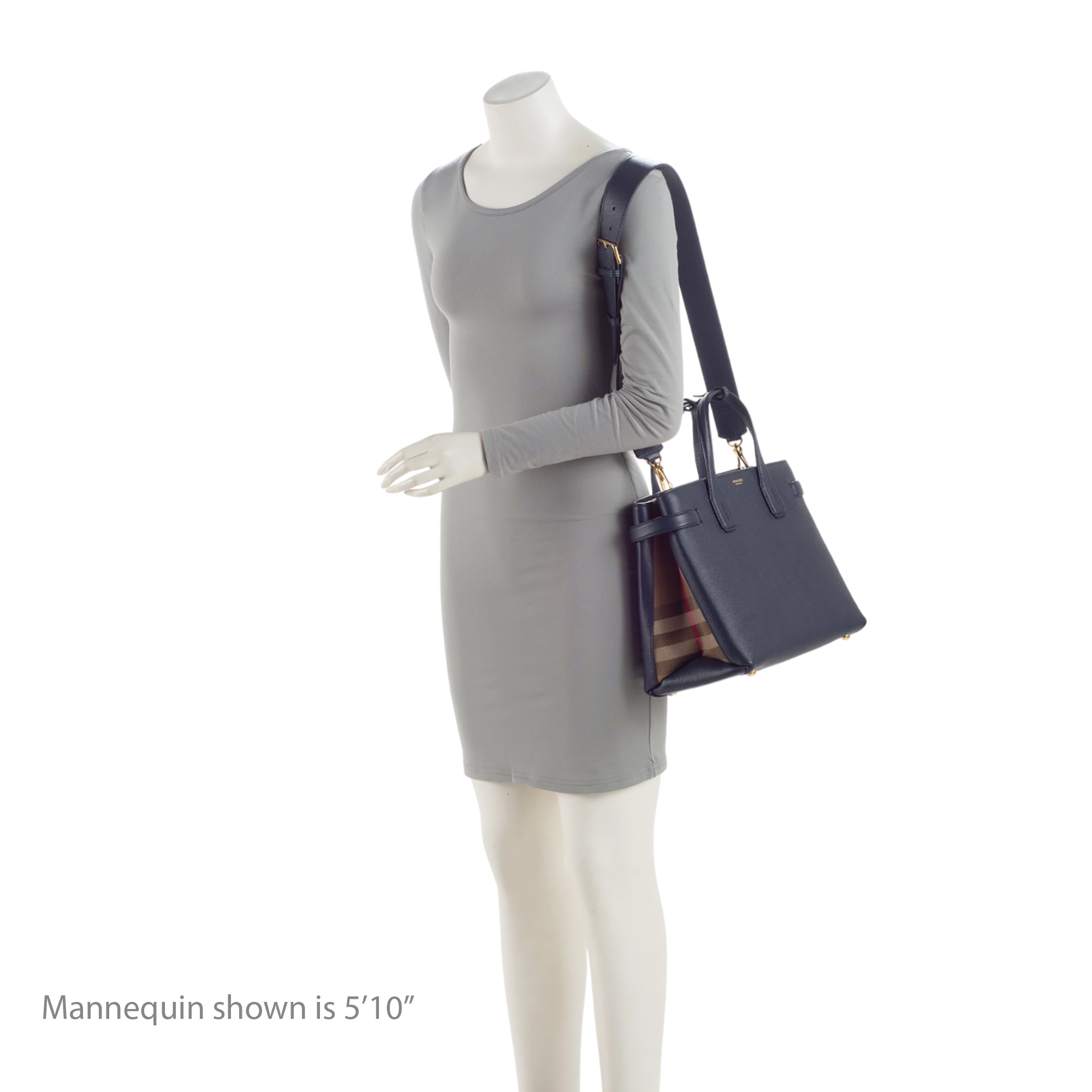 Burberry House Check Leather Banner Medium Tote