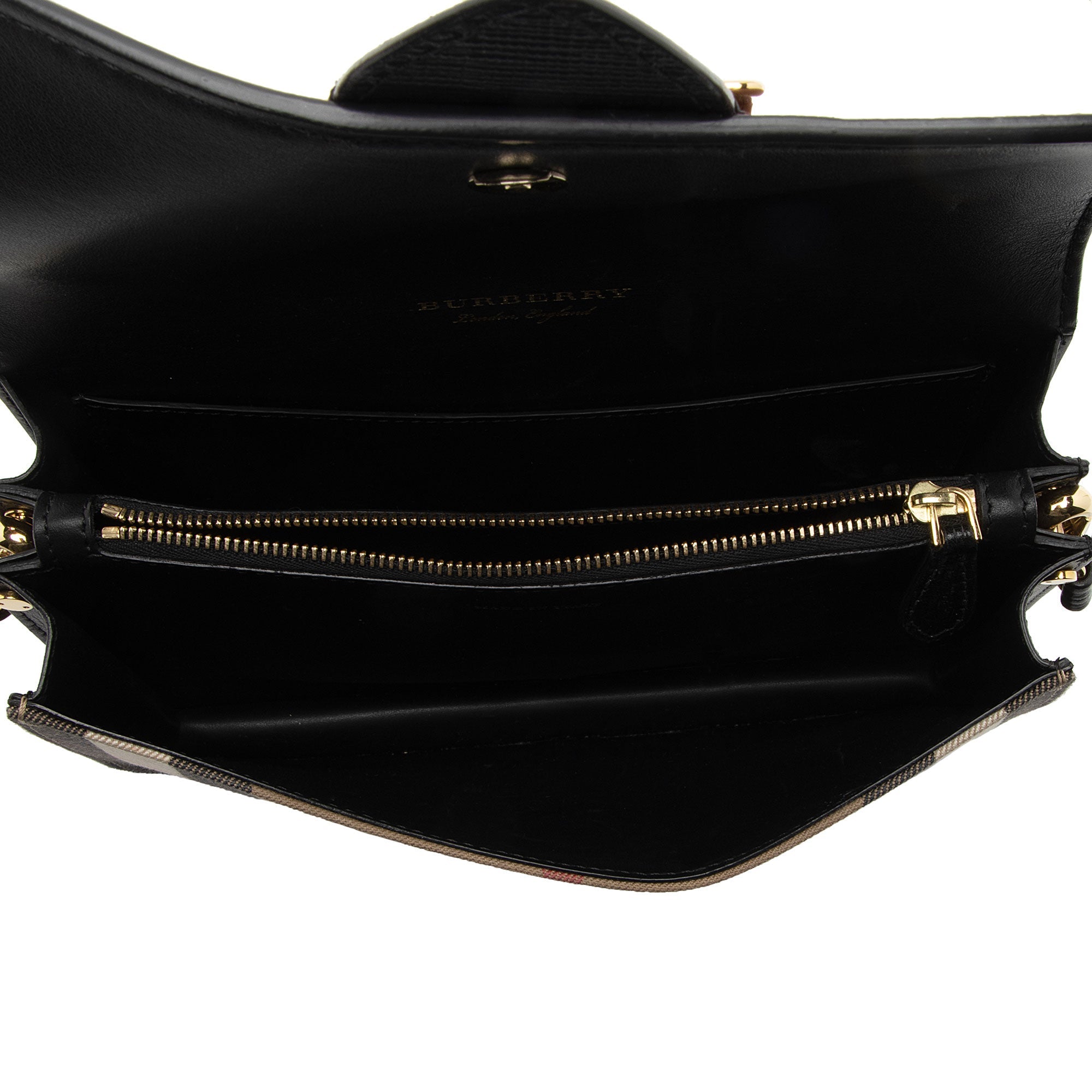 Burberry House Check Madison Buckle Small Shoulder Bag (SHF-x0DUJG)