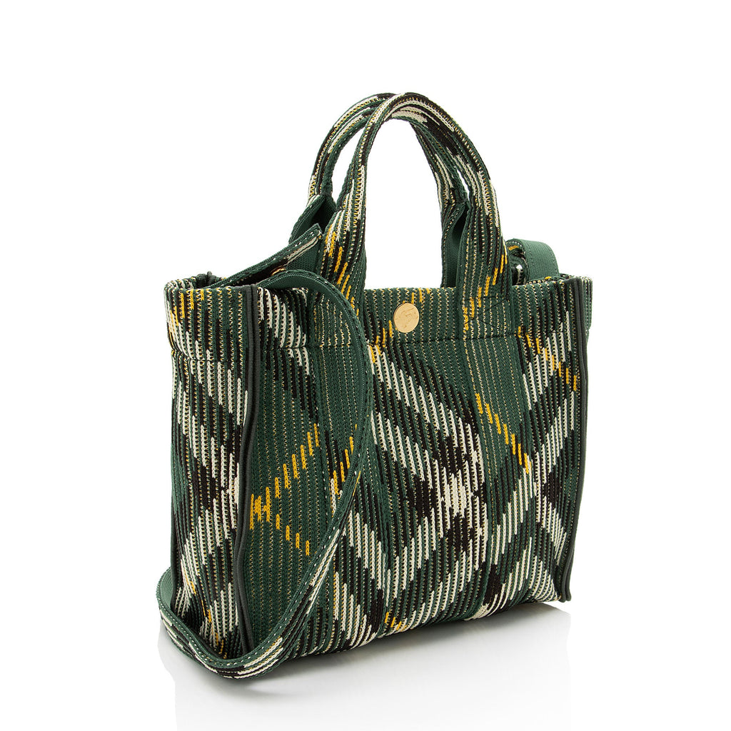 Burberry Knit Check Scarlet Mini Tote