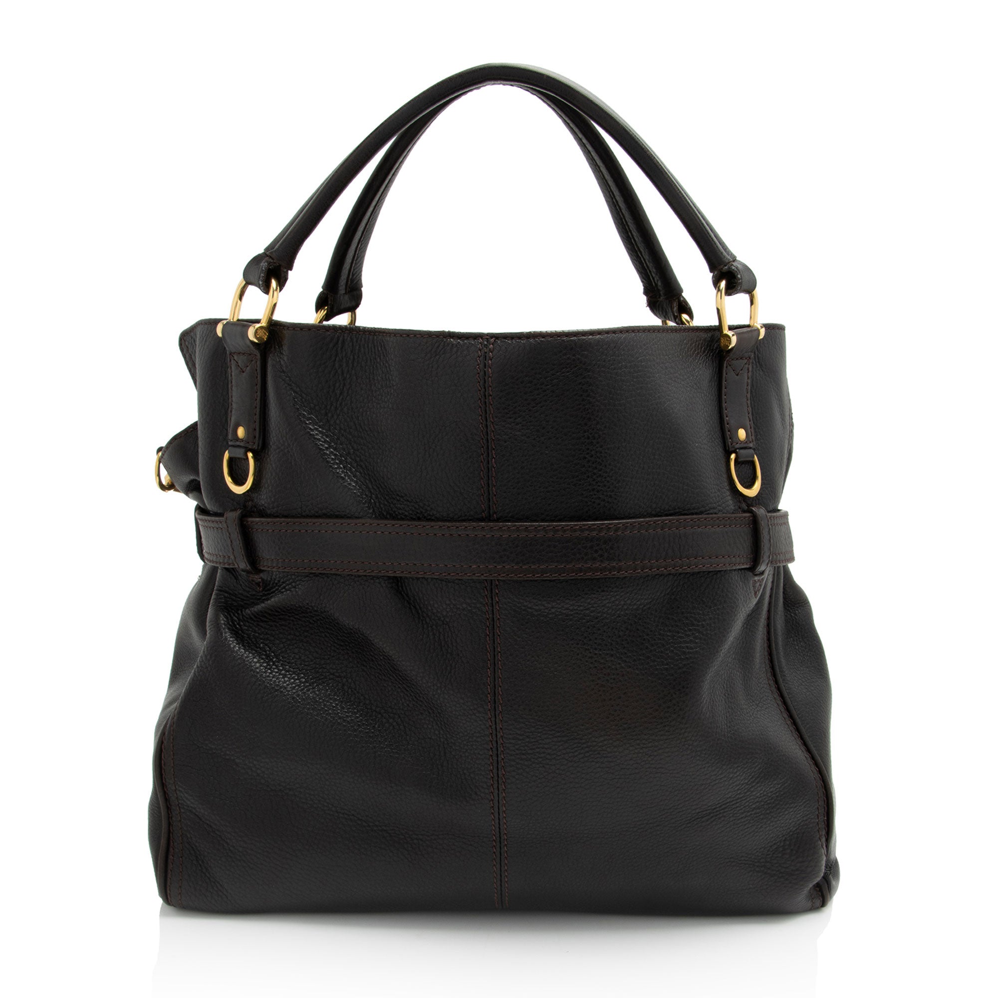 Burberry Leather Belted Tote (SHF-qVb30x)