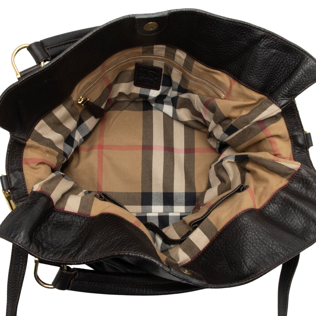 Burberry Leather Belted Tote (SHF-qVb30x)