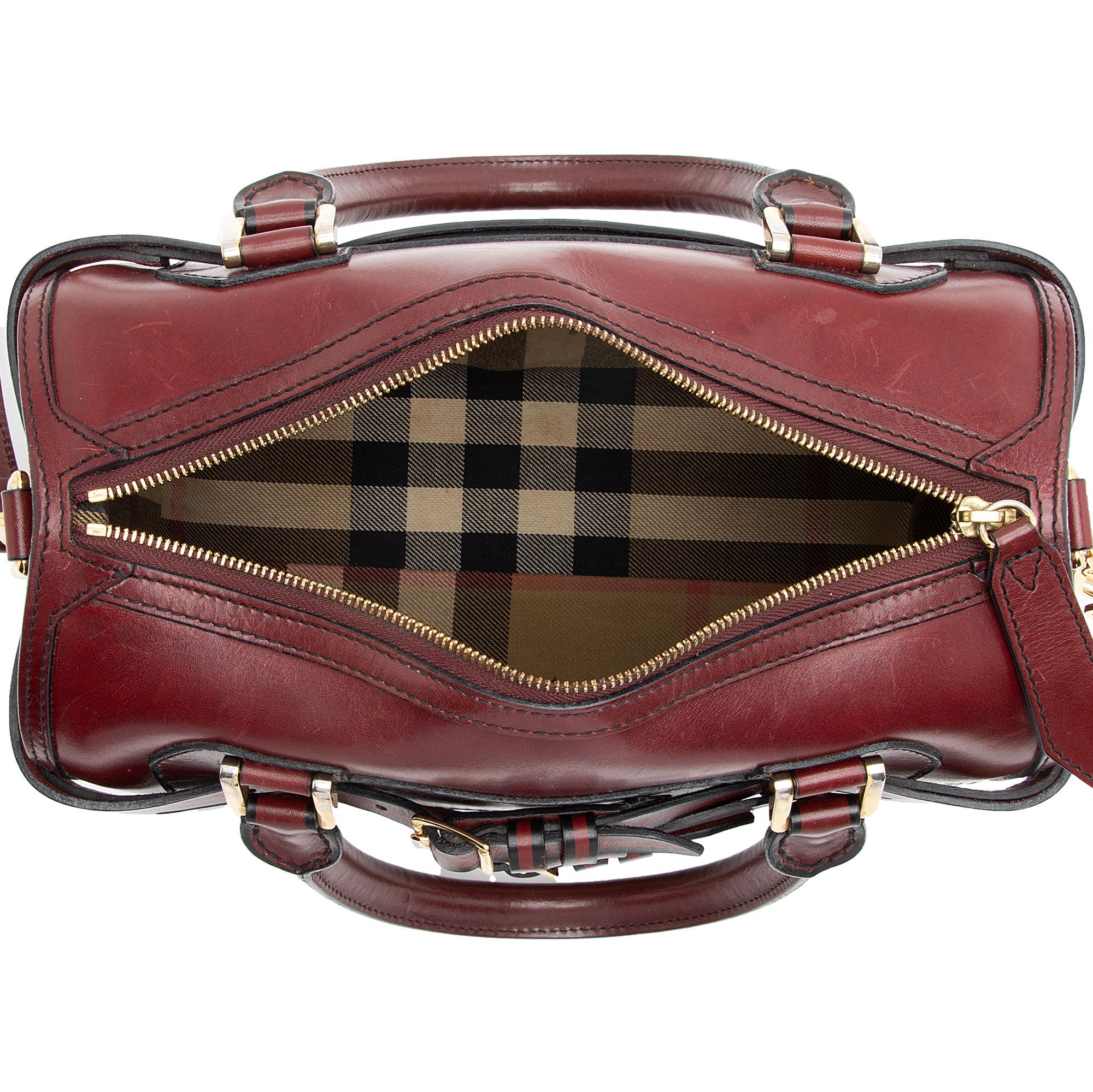 Burberry Leather Bridle Alchester Medium Bowling Bag (SHF-6975R8)