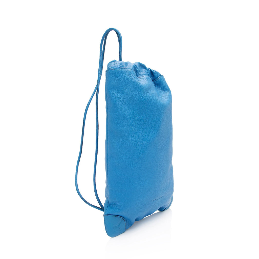 Burberry Leather Drawstring Little Duffle Backpack (SHF-nl1Udj)