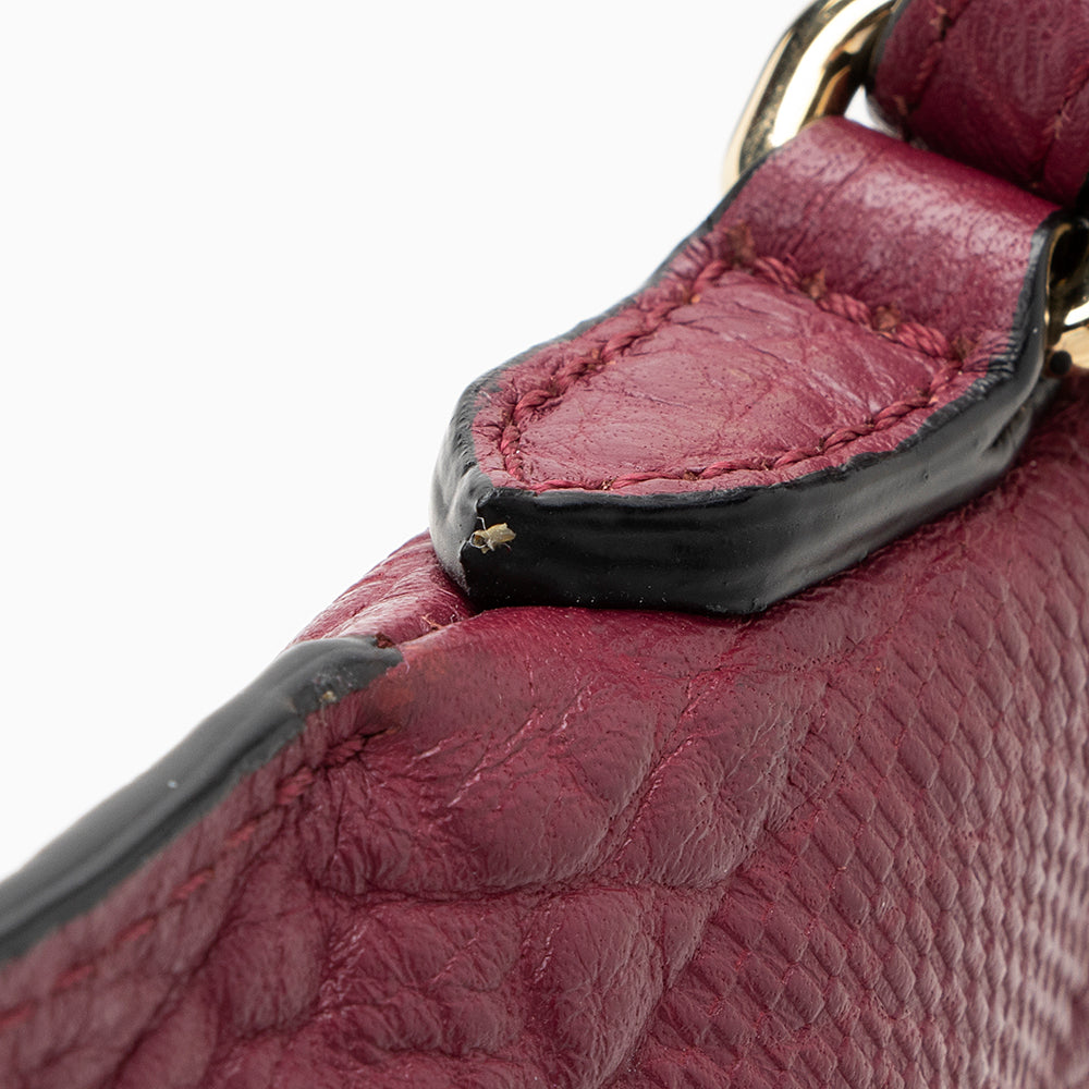Burberry Leather Embossed Check Peyton Crossbody Bag (SHF-19230)