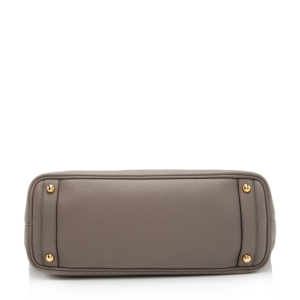 Burberry Leather Honeybrook Derby Medium Tote (SHF-eUcGSe)