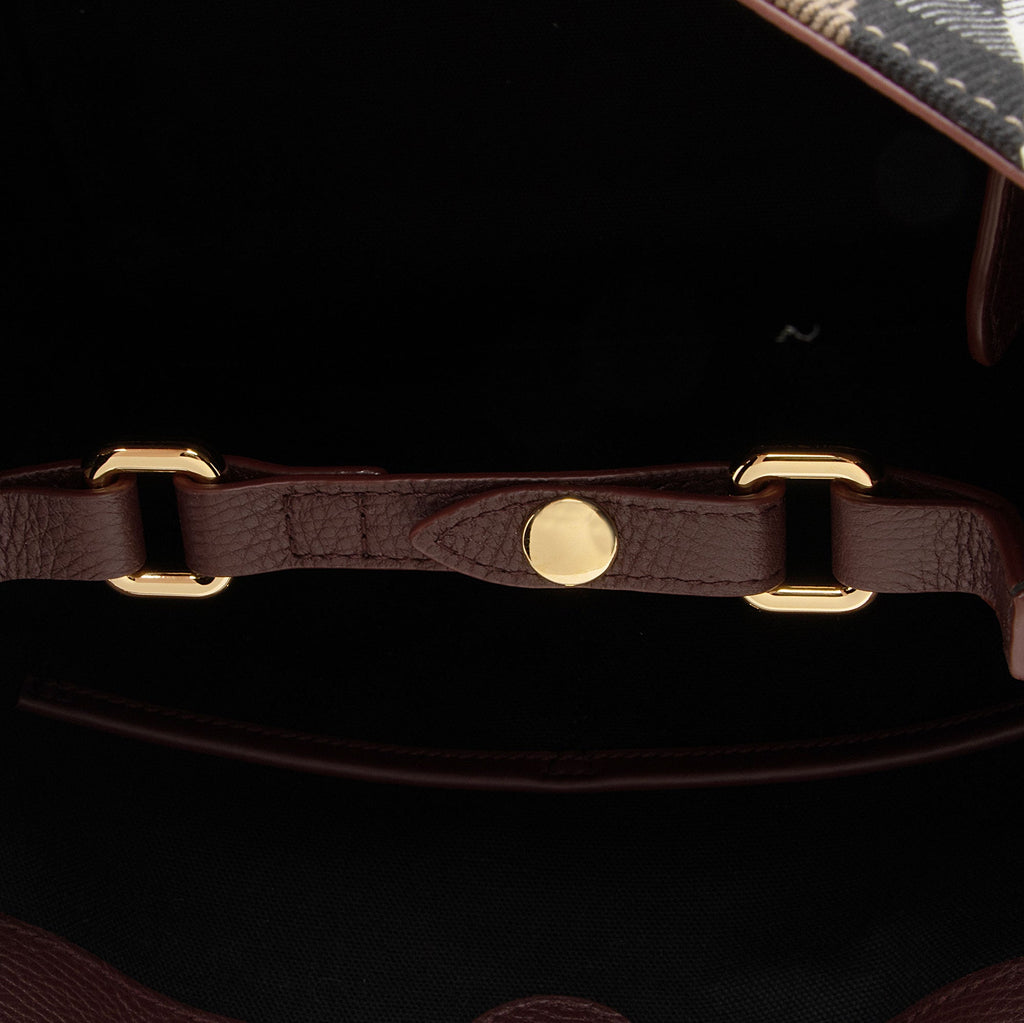 Burberry Leather House Check Canterbury Small Tote (SHF-pFpn6o)