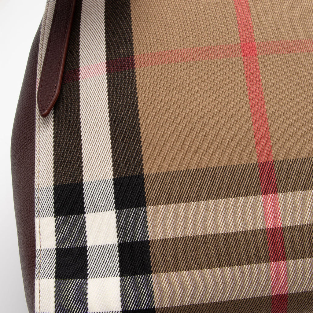 Burberry Leather House Check Canterbury Small Tote (SHF-pFpn6o)