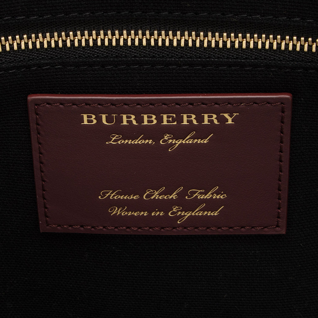 Burberry Leather House Check Canterbury Small Tote (SHF-pFpn6o)