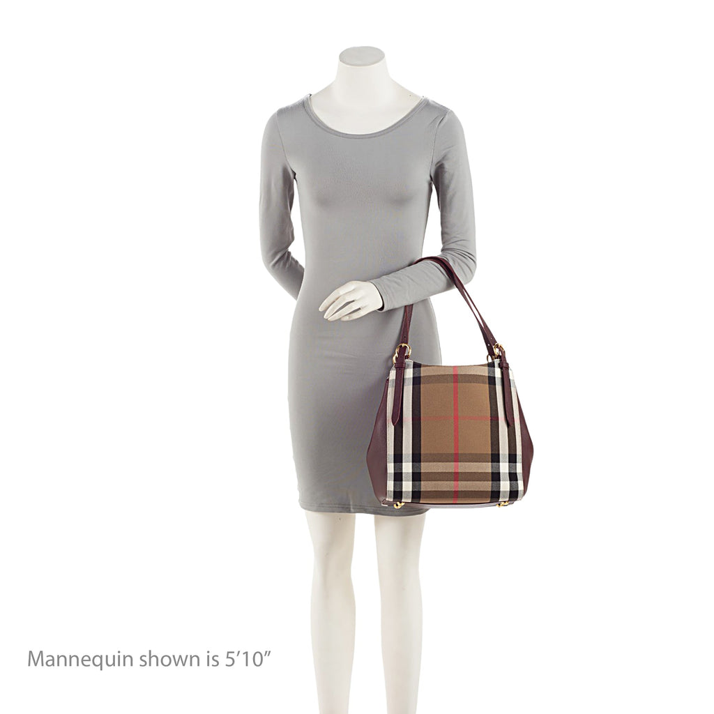 Burberry Leather House Check Canterbury Small Tote (SHF-pFpn6o)