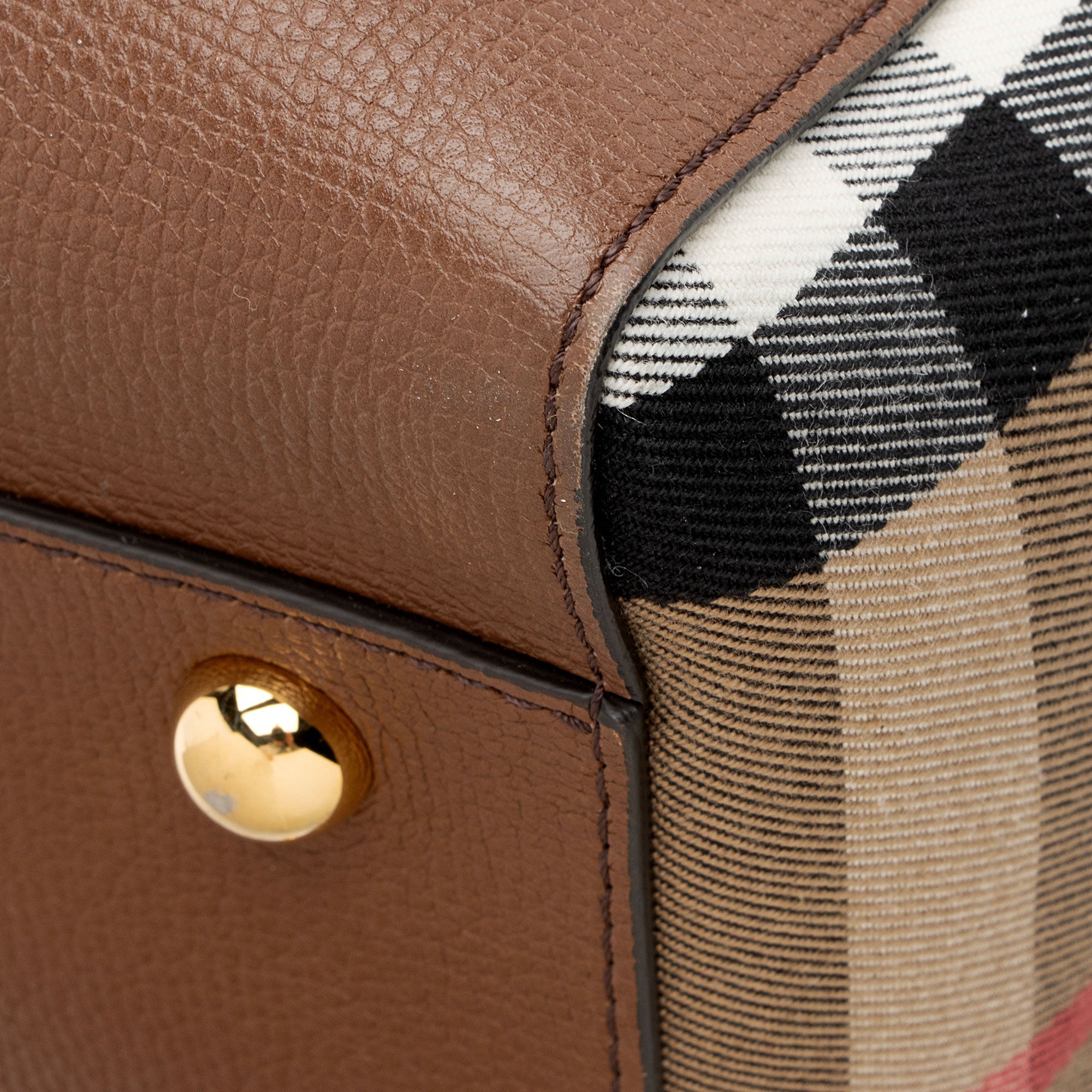 Burberry Leather House Check Canterbury Small Tote