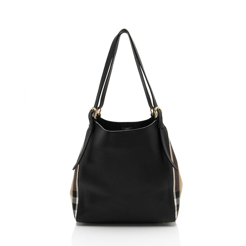 Burberry Leather House Check Canterbury Small Tote