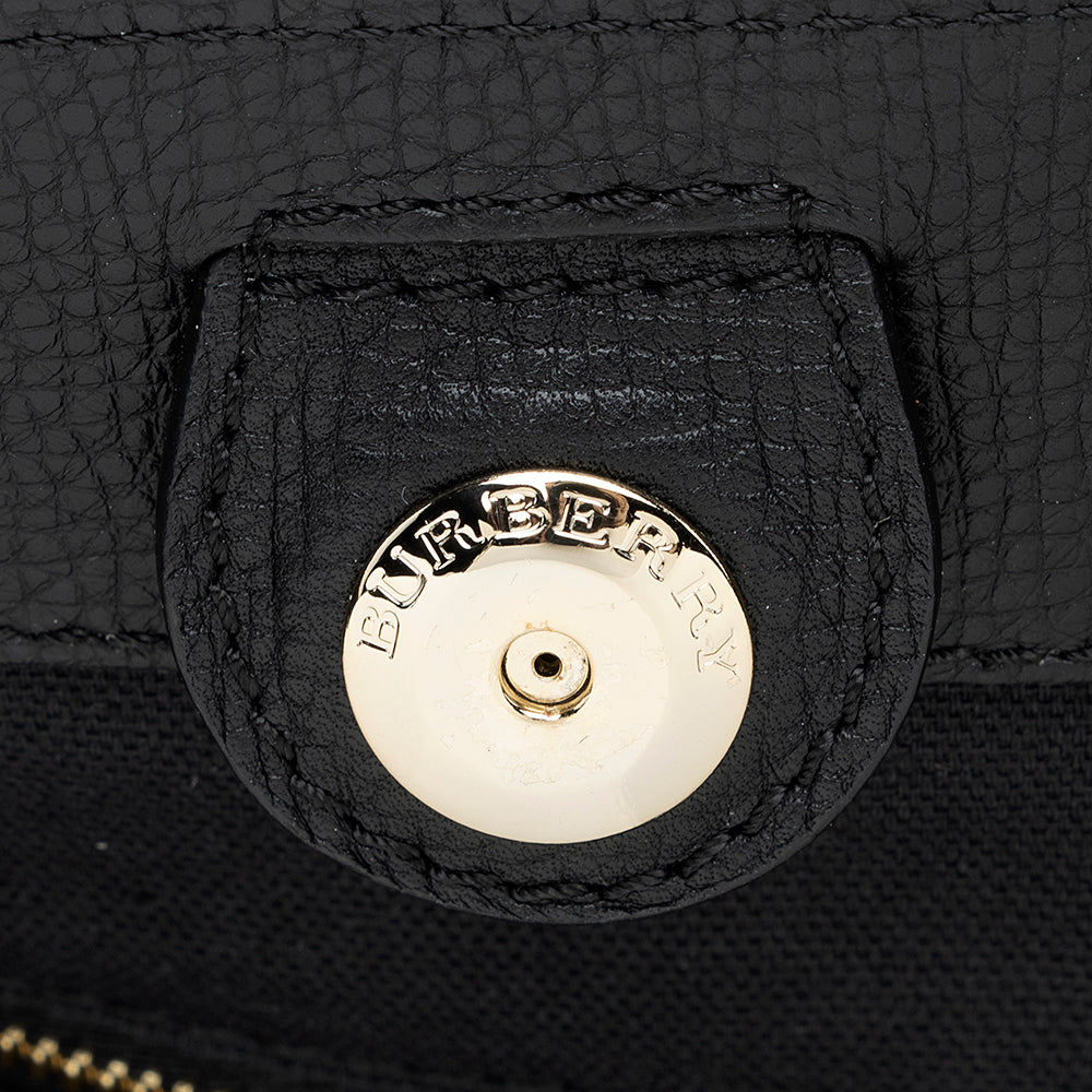 Burberry Leather House Check Derby Canterbury Small Tote (SHF-18431)