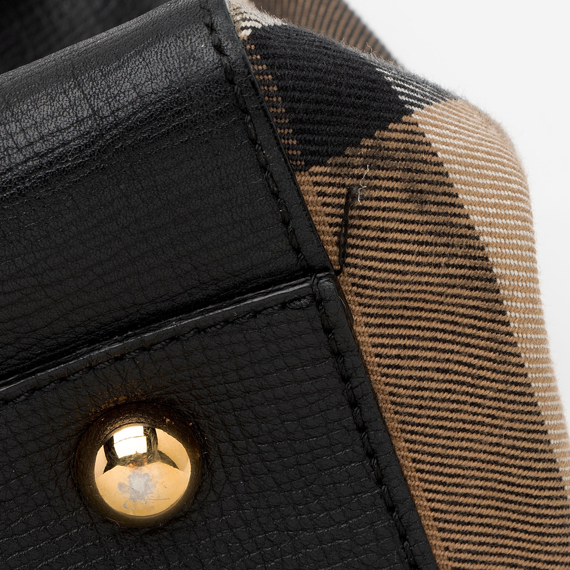 Burberry Leather House Check Canterbury Small Tote (SHF-Rt5UJm)