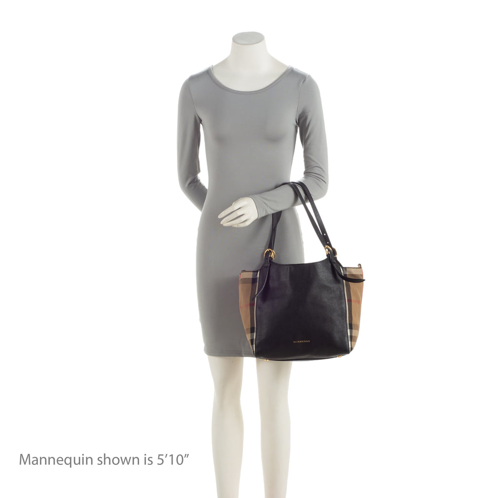 Burberry Leather House Check Canterbury Small Tote (SHF-Rt5UJm)