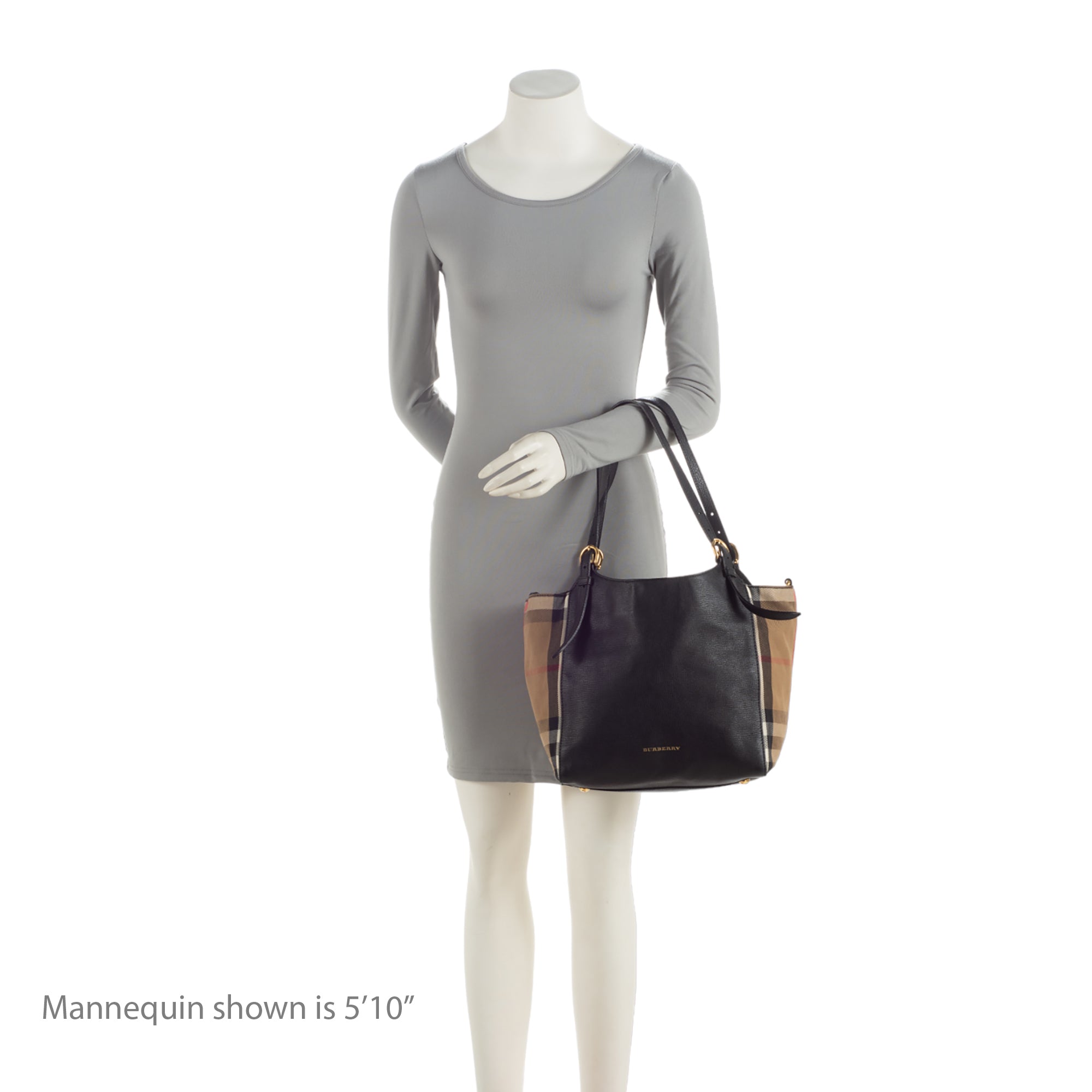 Burberry Leather House Check Derby Canterbury Small Tote (SHF-ANV3FD)