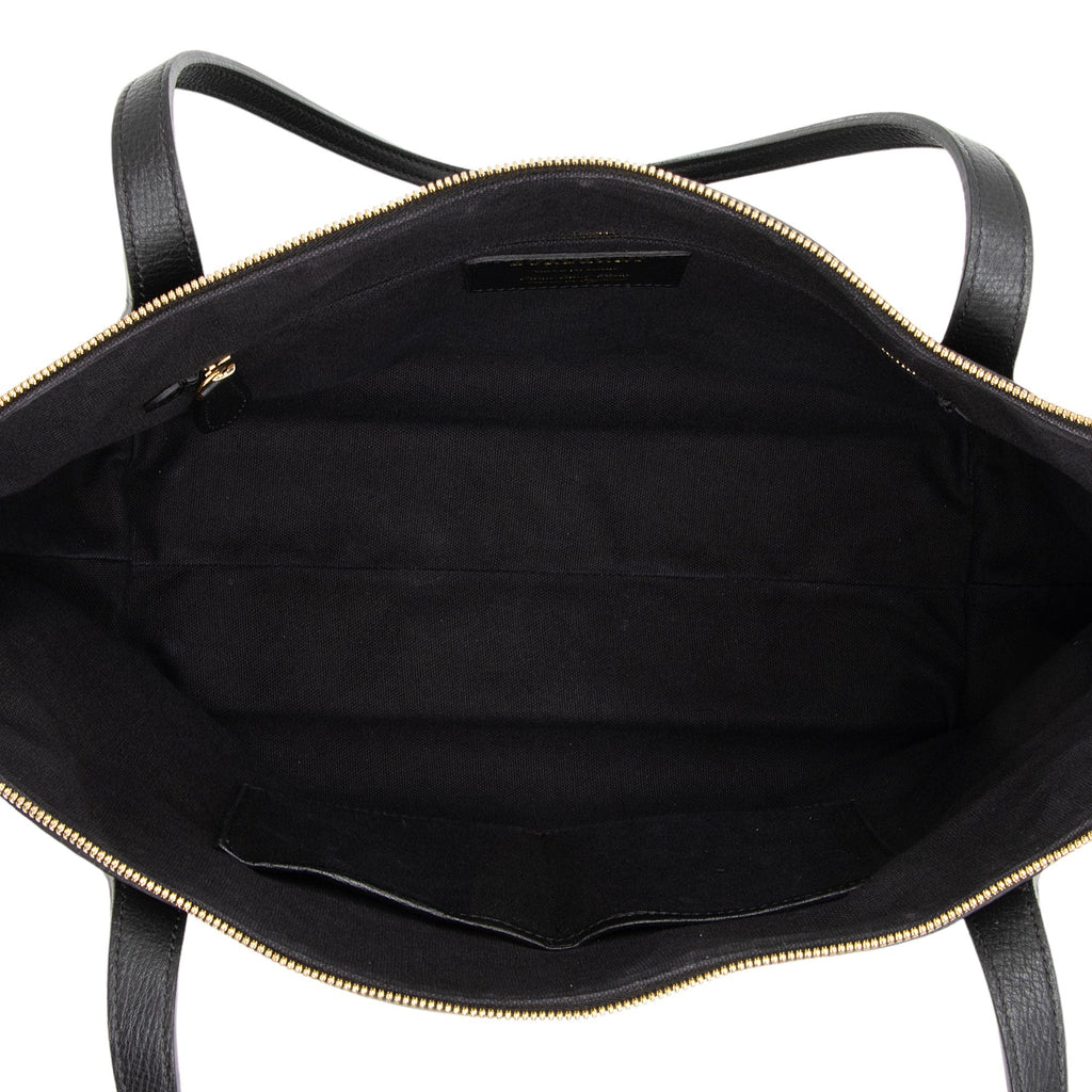 Burberry Leather House Check Derby Welburn Small Tote (SHF-qJKDyZ)