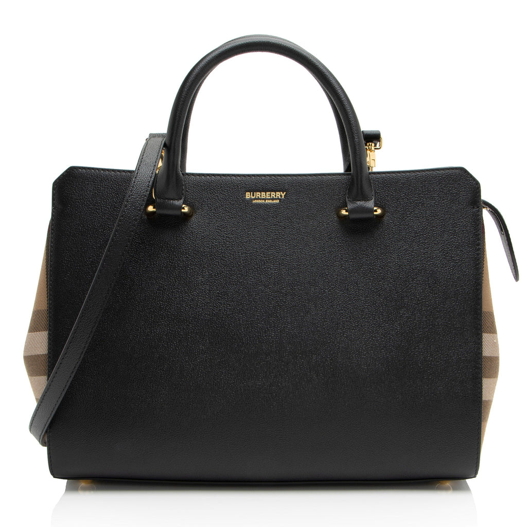 Burberry Leather Nova Check Banwell Tote