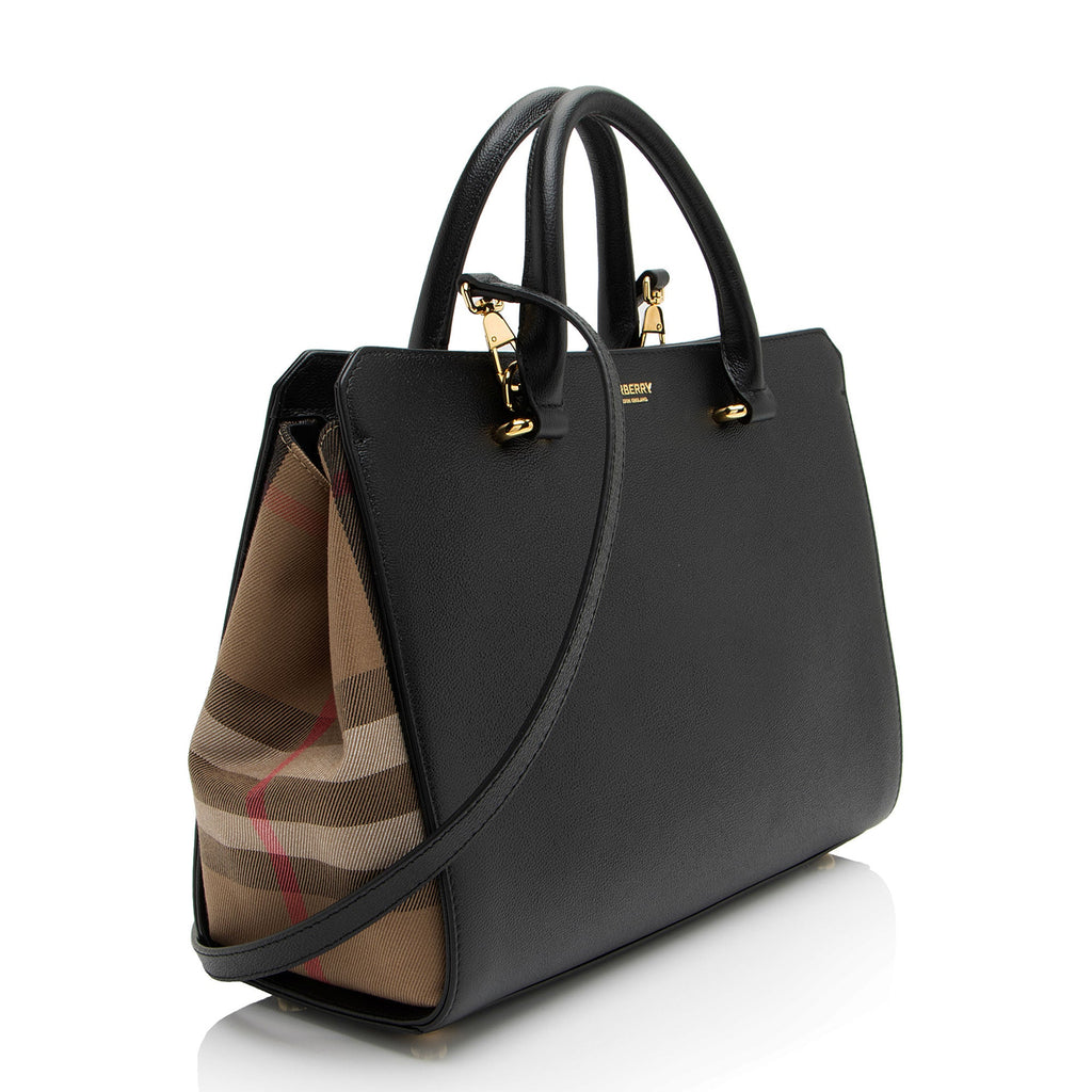 Burberry Leather Nova Check Banwell Tote