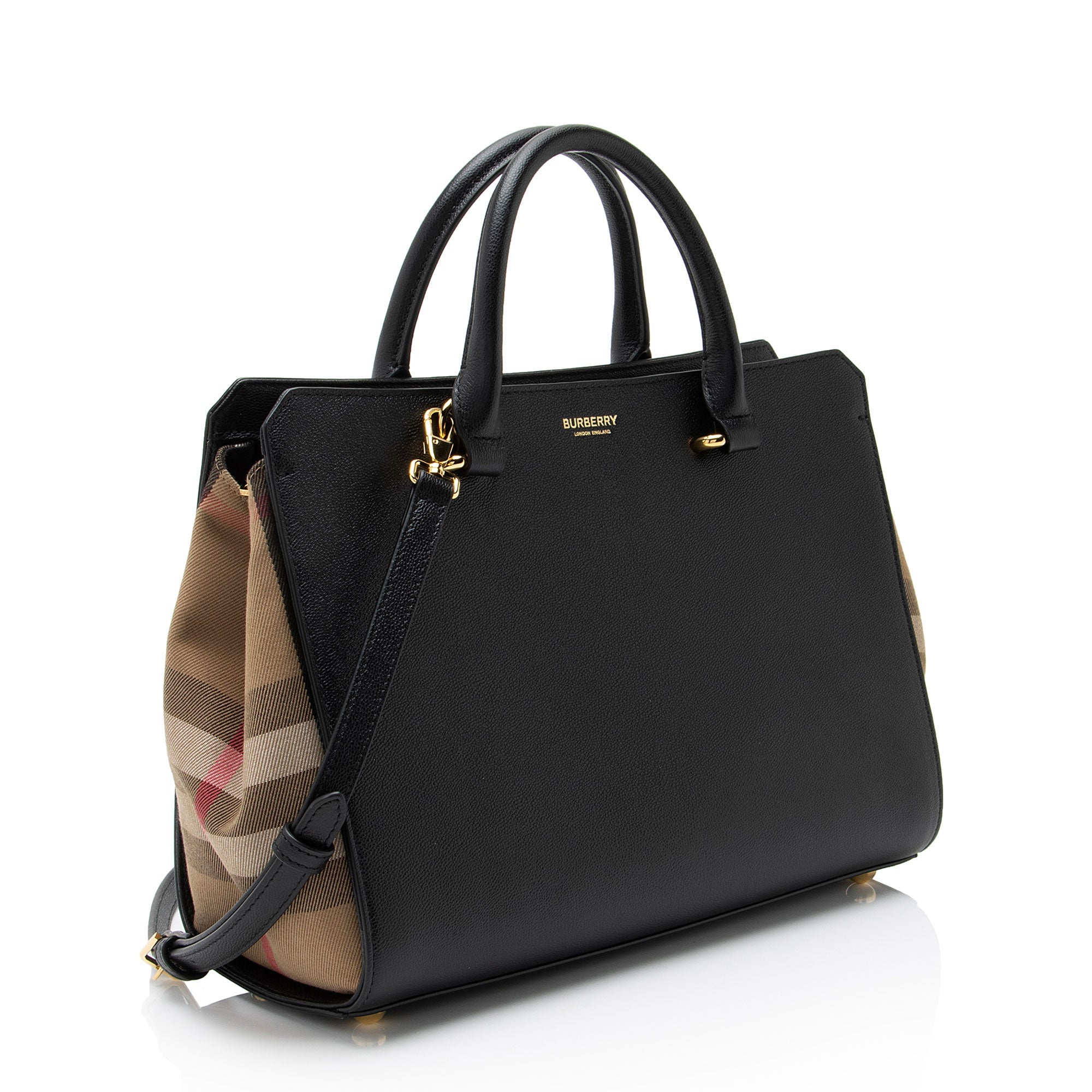 Burberry Leather Nova Check Banwell Tote