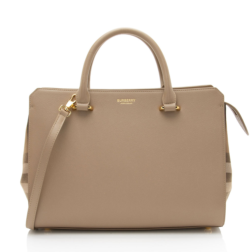 Burberry Leather Nova Check Banwell Tote