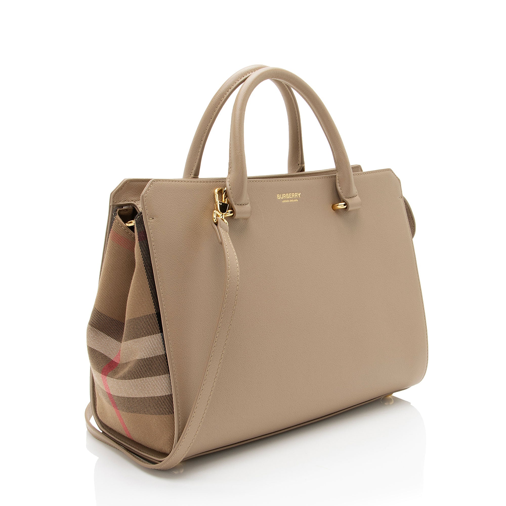 Burberry Leather Nova Check Banwell Tote