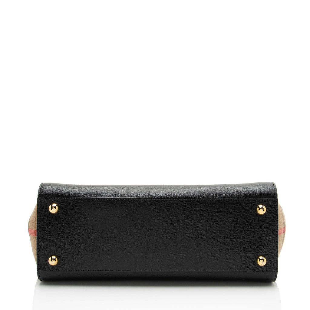Burberry Leather Nova Check Banwell Tote