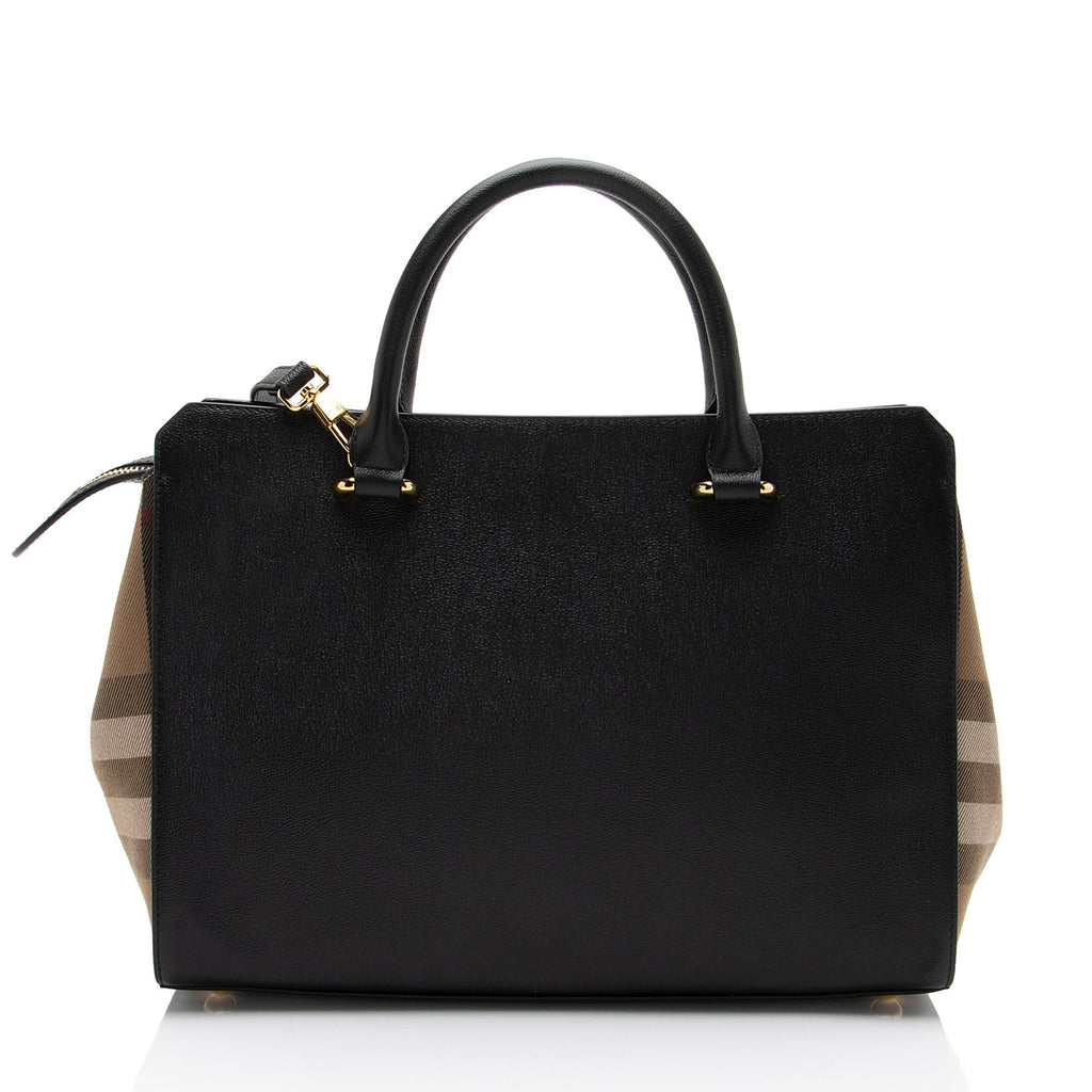 Burberry Leather Nova Check Banwell Tote