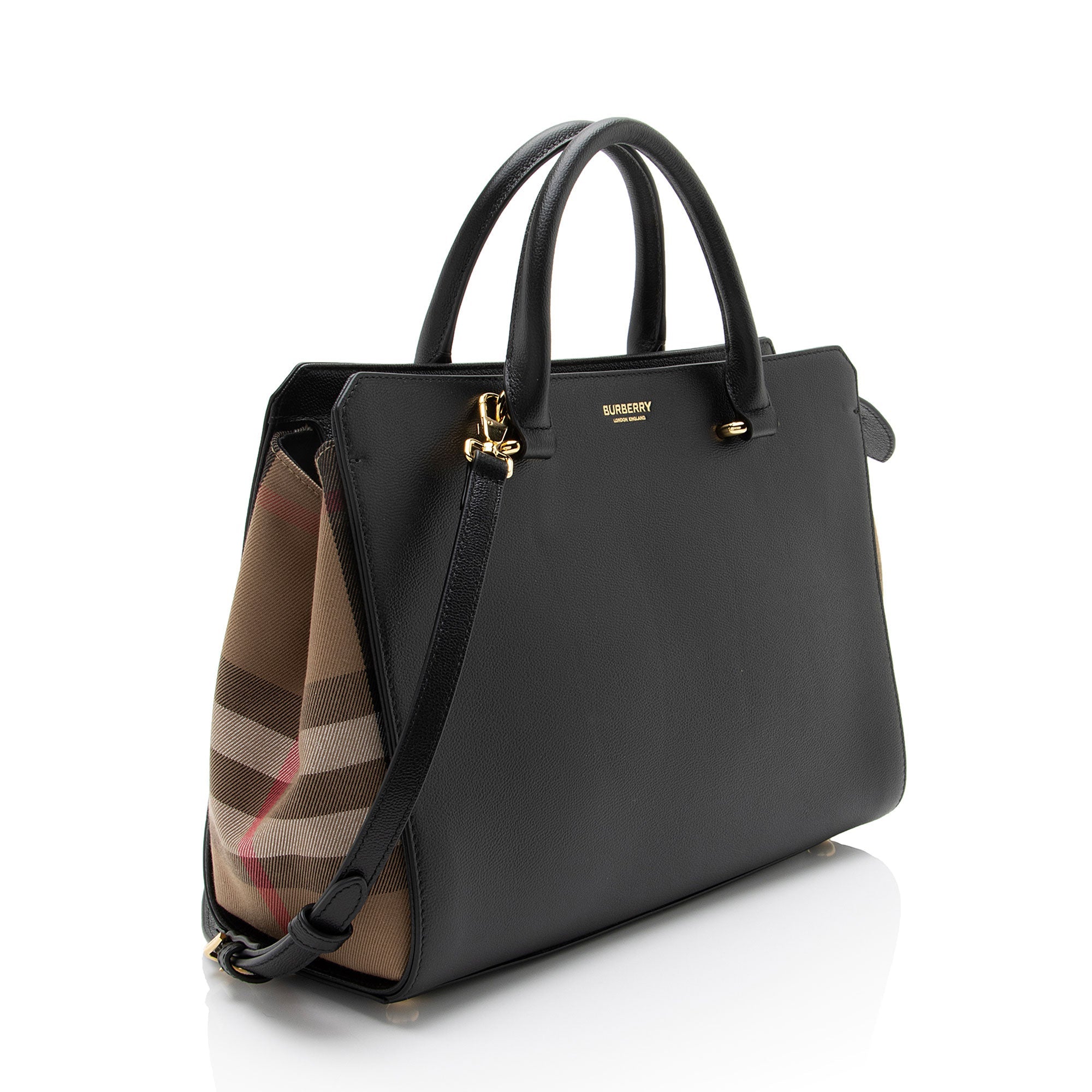 Burberry Leather Nova Check Banwell Tote