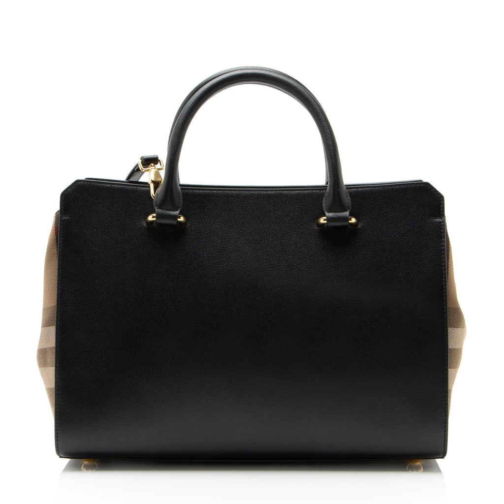 Burberry Leather Nova Check Banwell Tote