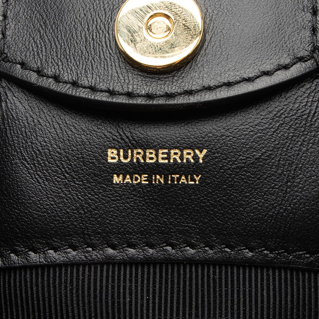 Burberry Leather Peony Drawstring Bucket Bag (SHF-2xjaxp)