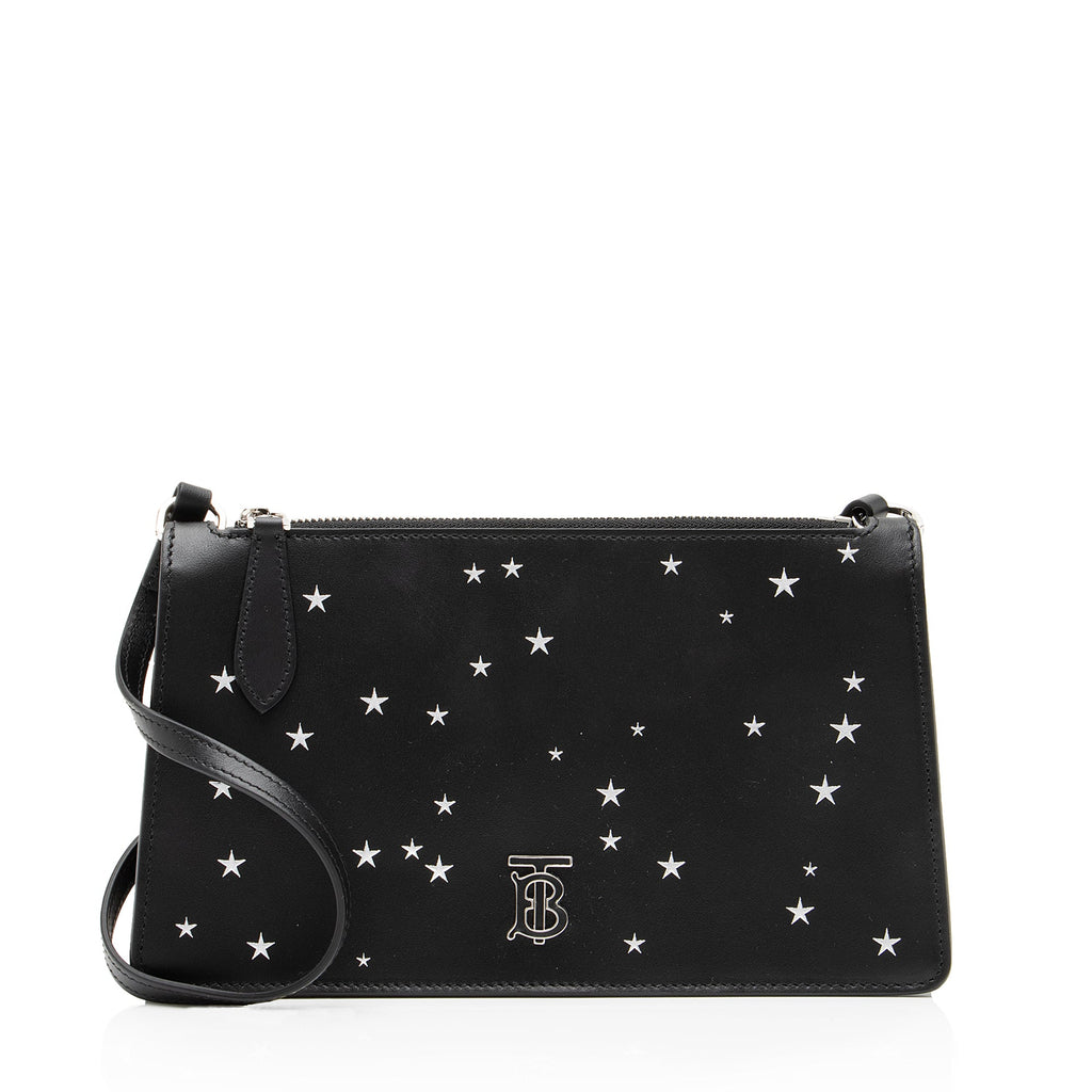 Burberry Leather Star Print TB Mini Pouch (SHF-23378)