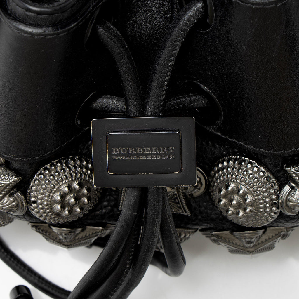 Burberry Leather Studded Mason Warrior Hobo