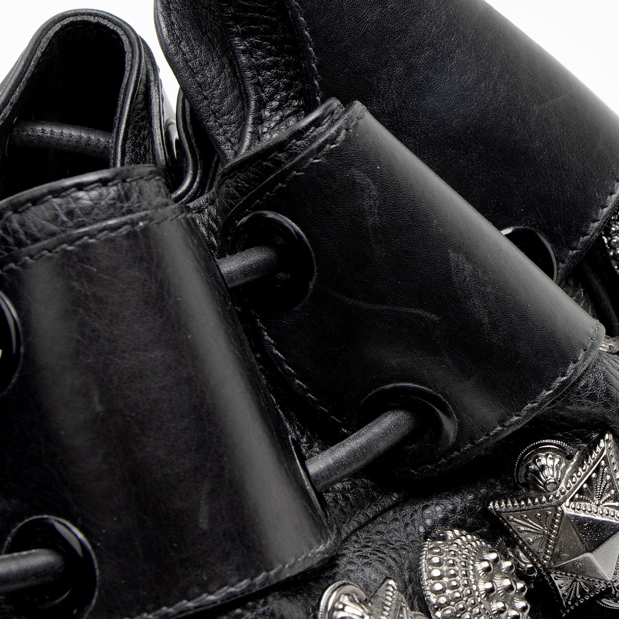 Burberry Leather Studded Mason Warrior Hobo