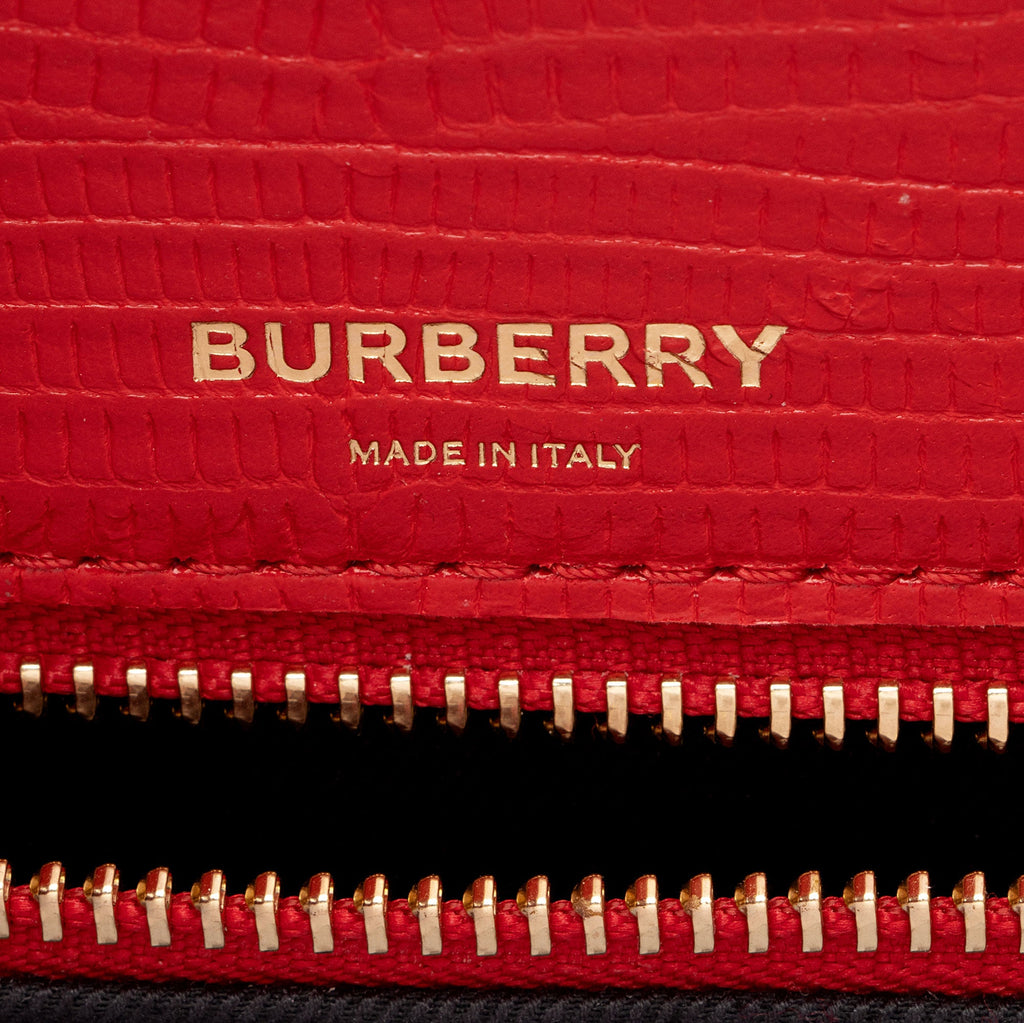 Burberry Lizard Embossed Leather Title Medium Tote (SHF-OreTYK)