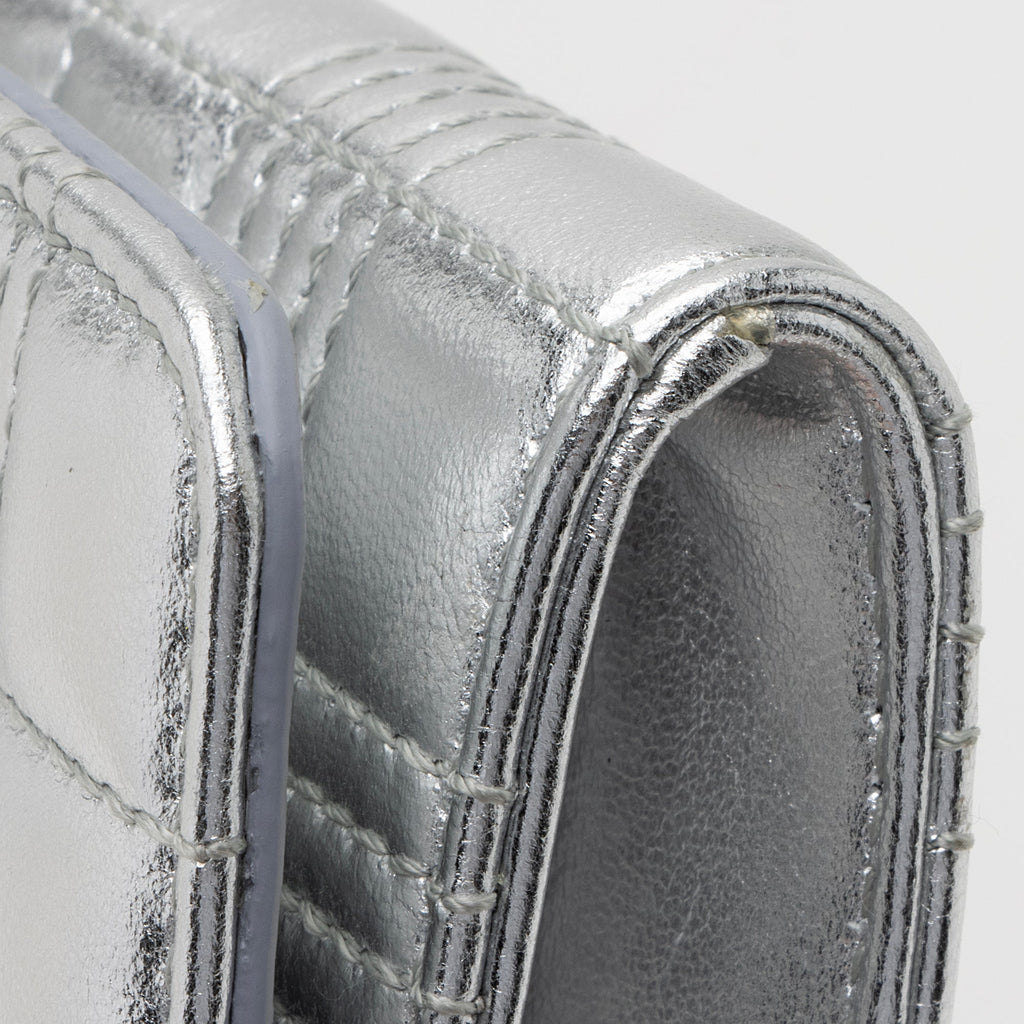 Burberry Metallic Quilted Lambskin TB Lola Wallet on Chain (SHF-22393)