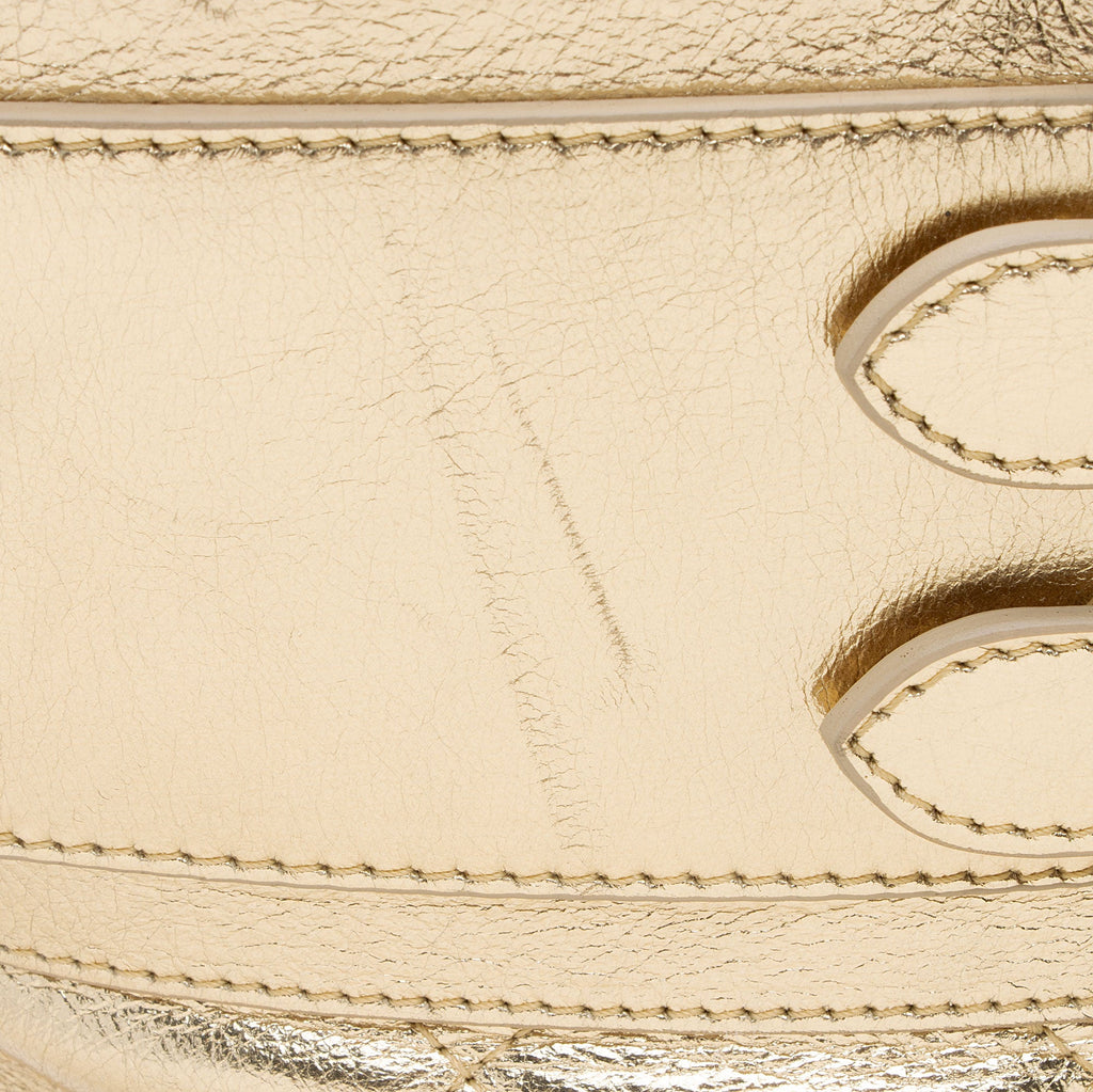 Burberry Metallic Quilted Leather Hillgate Tote
