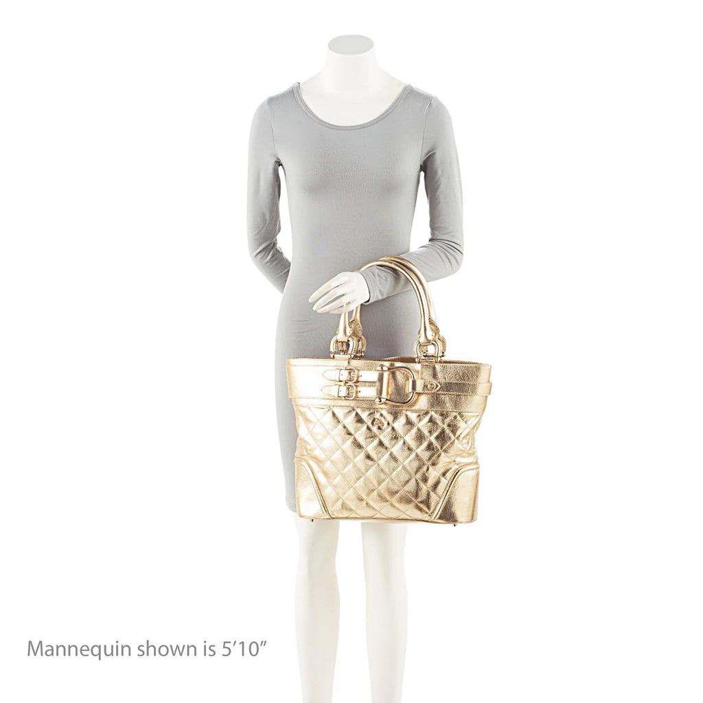 Burberry Metallic Quilted Leather Hillgate Tote