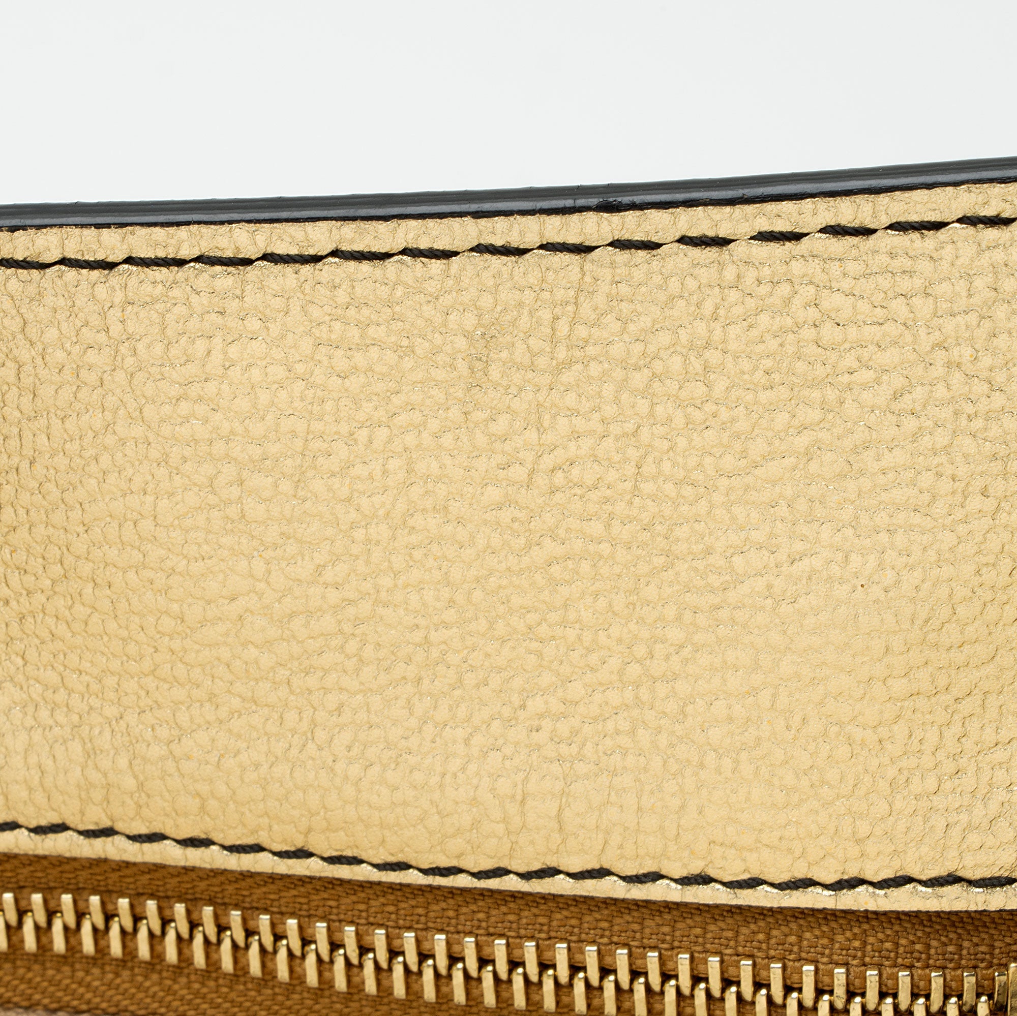Burberry Metallic Soft Grain Calfskin Buckle Medium Tote