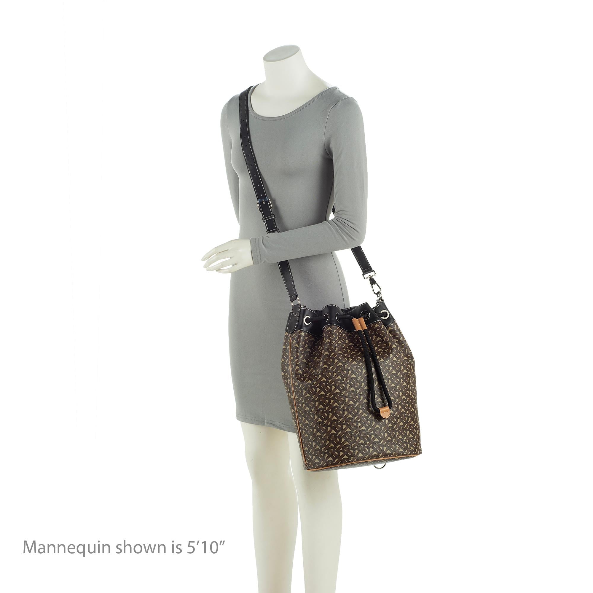 Burberry E-Canvas TB Monogram Bridle Chesterton Bucket Bag (SHF-23254)