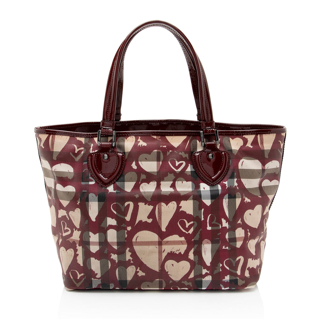 Burberry Nova Check Painted Hearts Tote (SHF-8ExxqA)