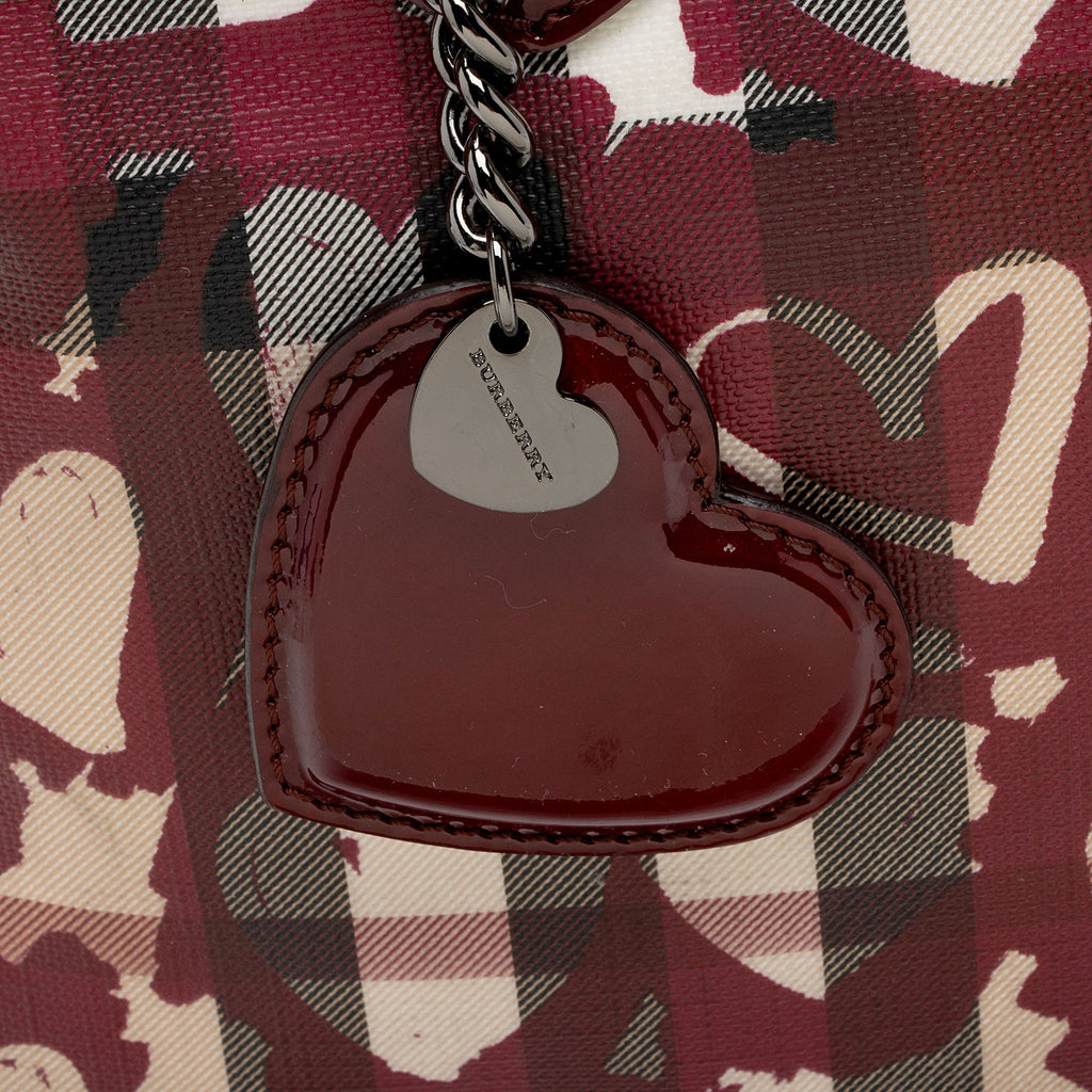 Burberry Nova Check Painted Hearts Tote (SHF-8ExxqA)