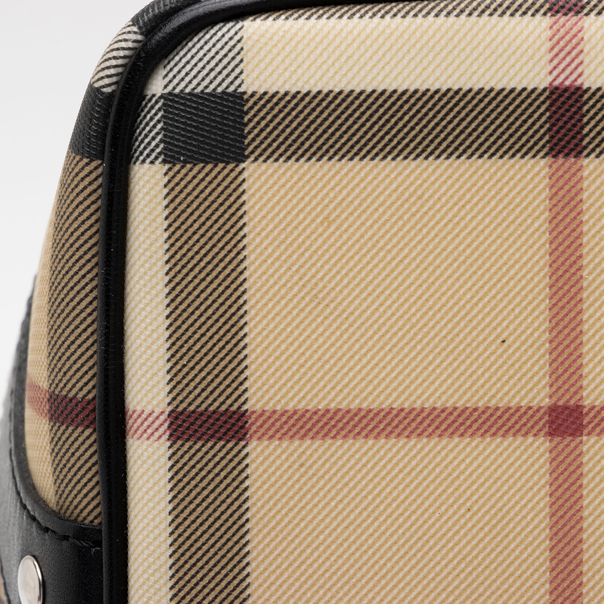 Burberry Nova Check Leather Studded Medium Tote (SHF-QGyTPK)