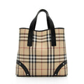 Burberry Nova Check Leather Studded Medium Tote (SHF-QGyTPK)