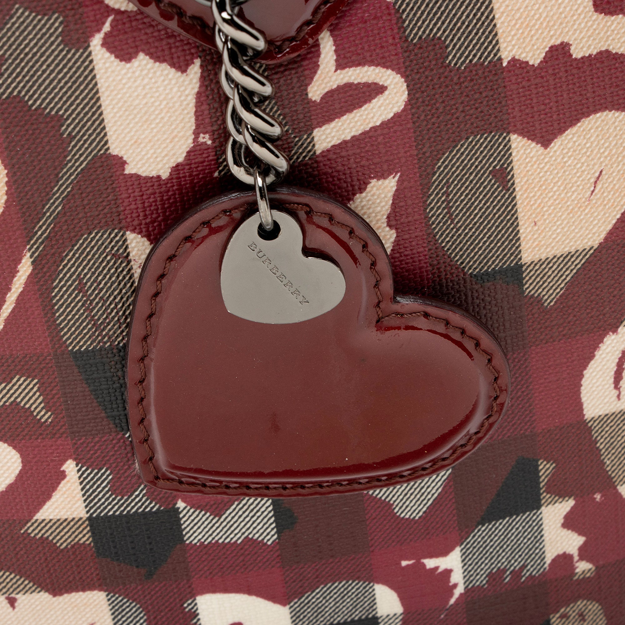 Burberry Nova Check Painted Hearts Tote