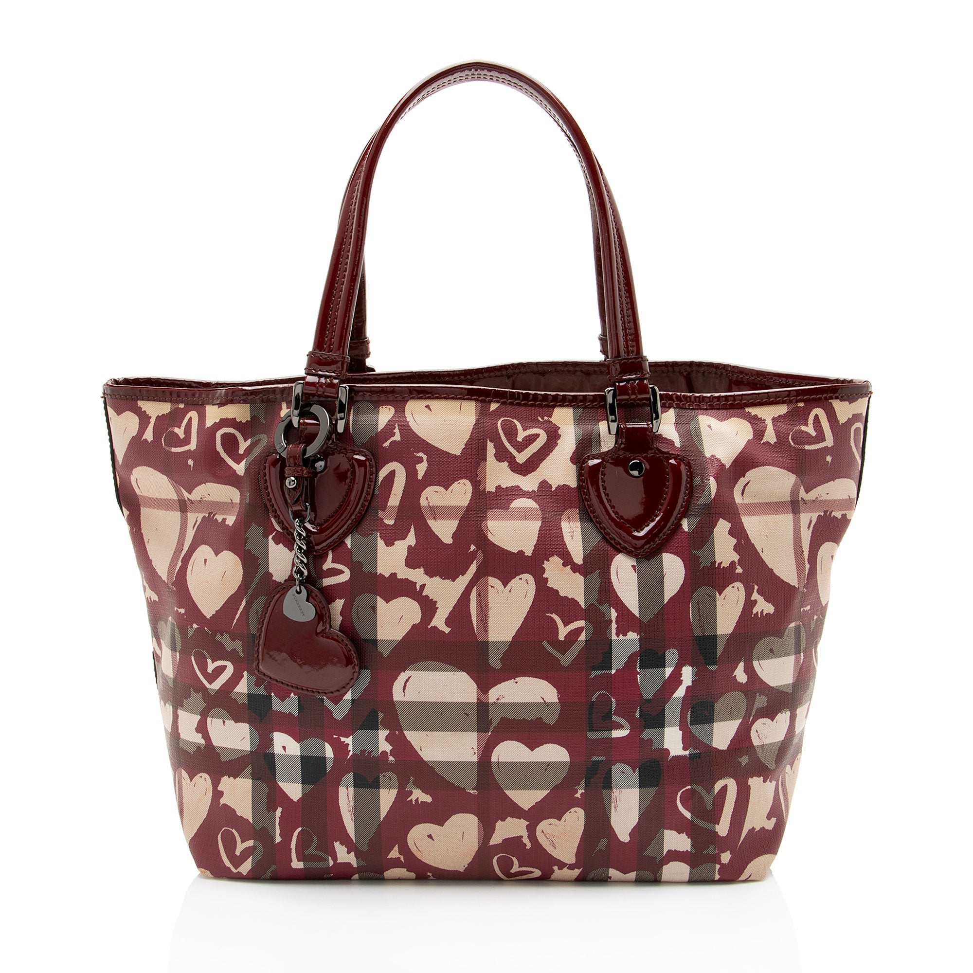Burberry Nova Check Painted Hearts Tote