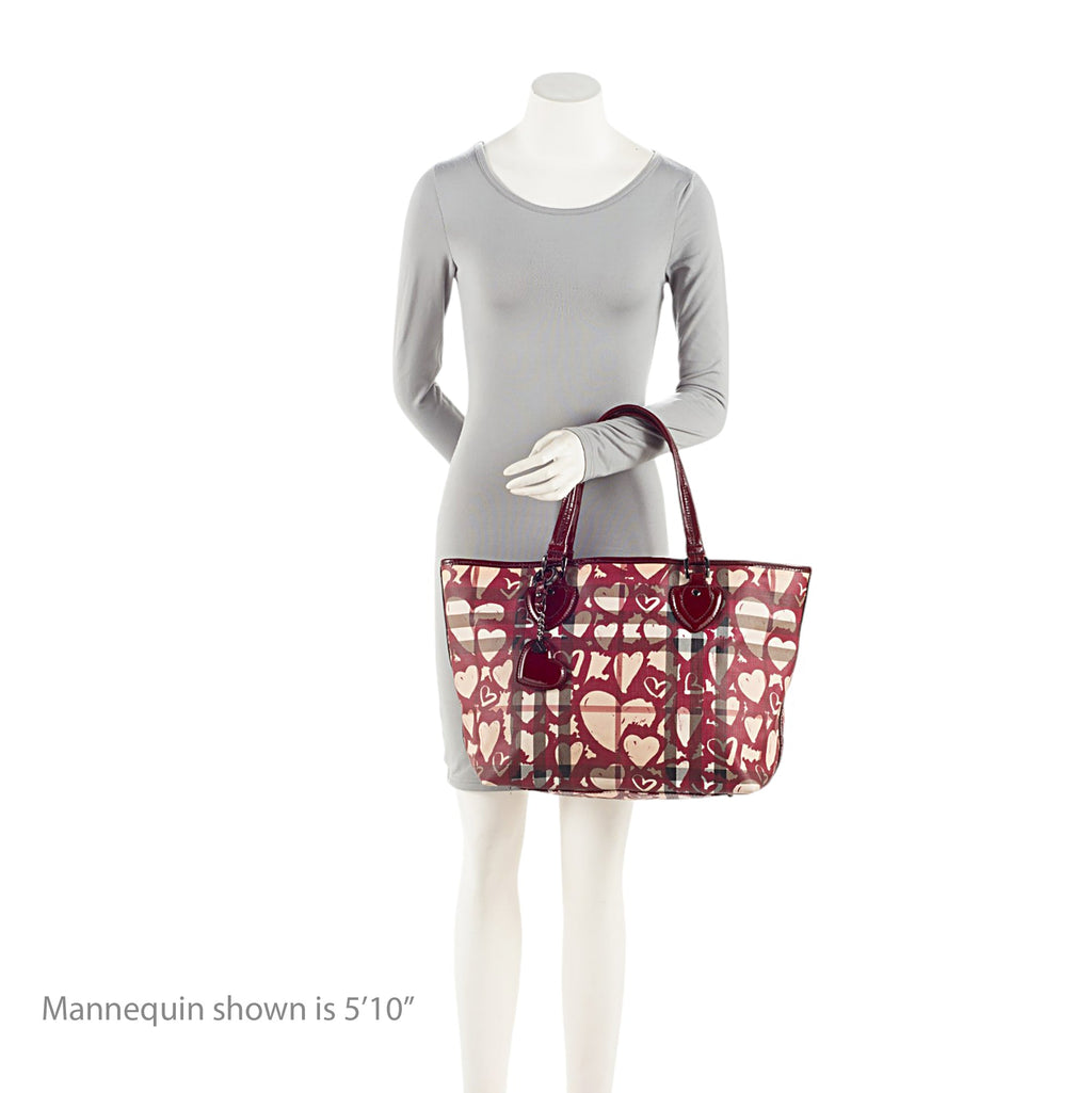 Burberry Nova Check Painted Hearts Tote