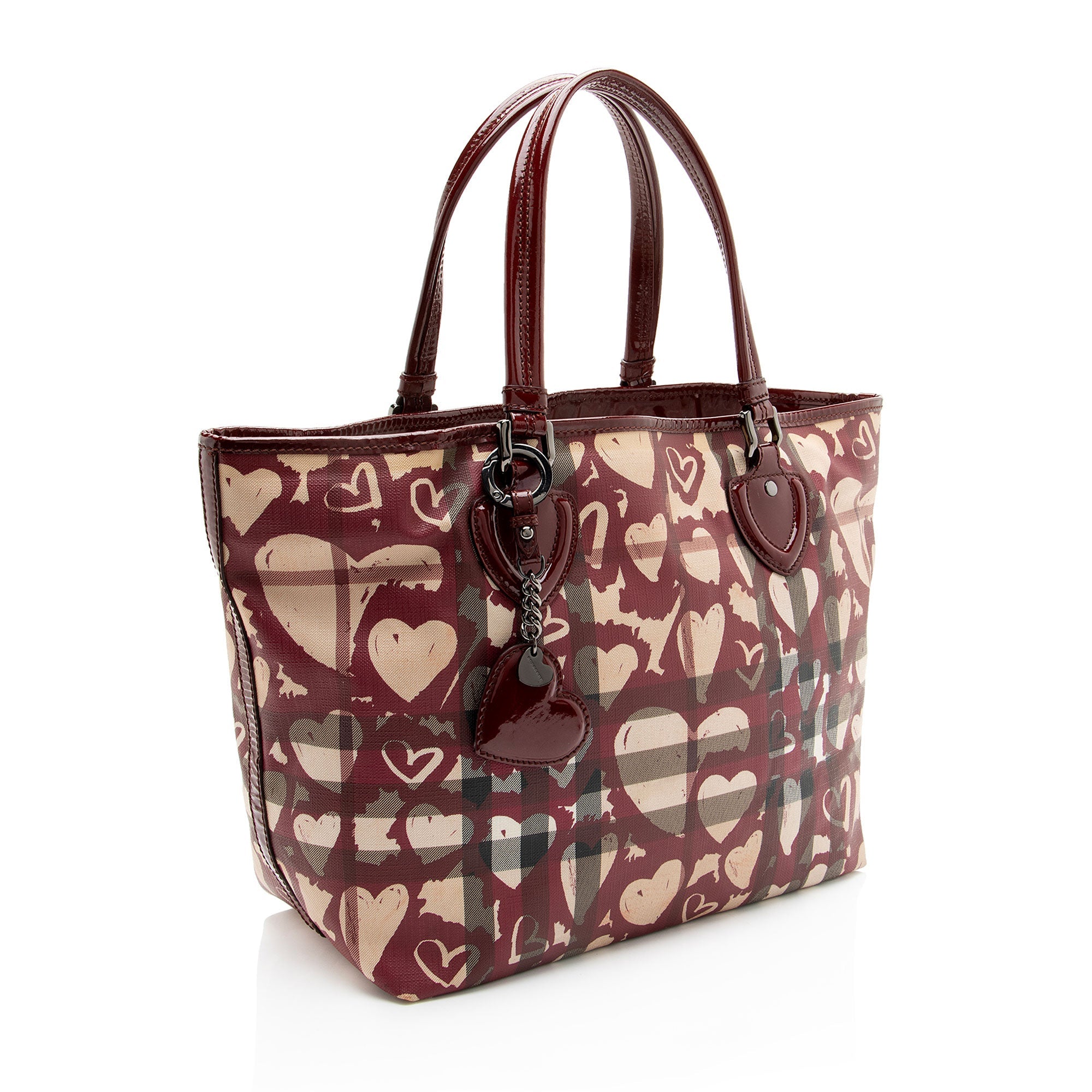 Burberry Nova Check Painted Hearts Tote