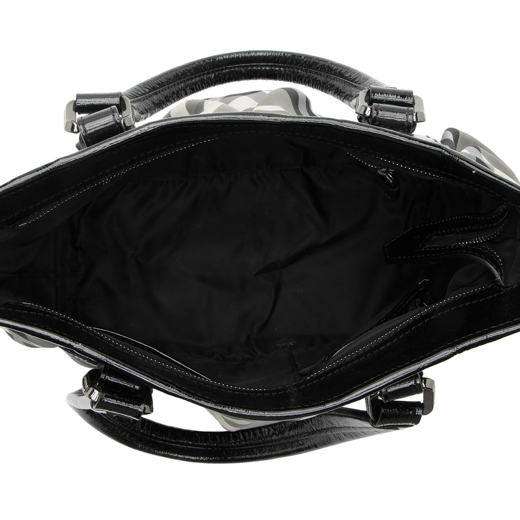 Burberry Nylon Beat Check Lowry Small Tote (SHF-7JwJMZ)
